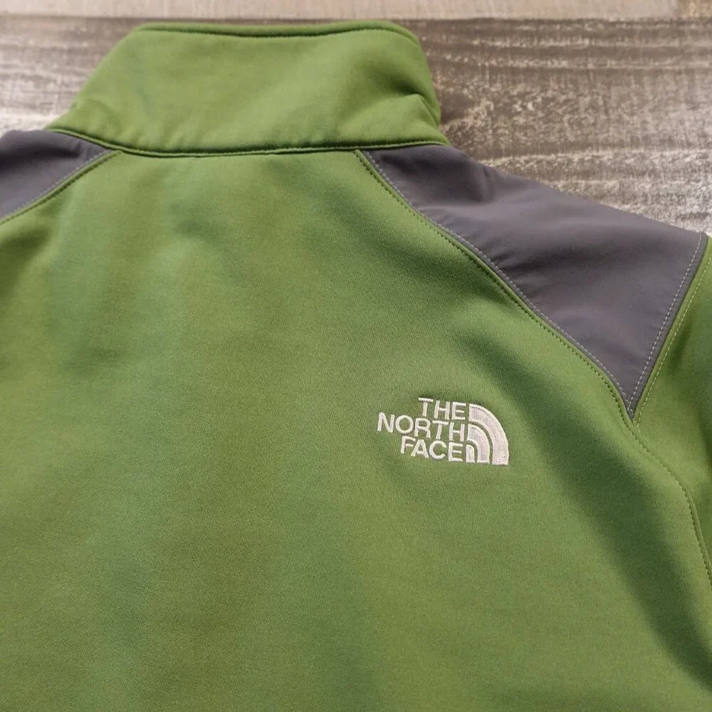 The North Face‎ full zip sweater jacket men's large green TKA stretch